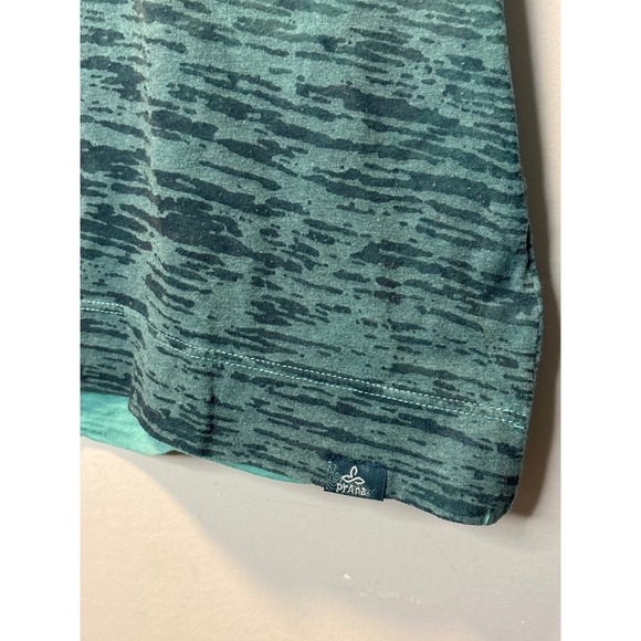 Prana Goddess Large Teal Green Mandala Burnout Raglan Short Sleeve Shirt - Picture 2 of 5
